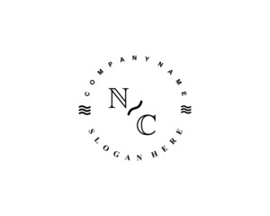 Initial NC vintage logo template	