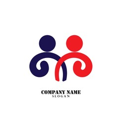 Creative People Care Concept Logo Design Template