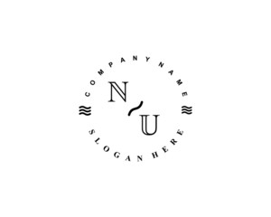 Initial NU vintage logo template	