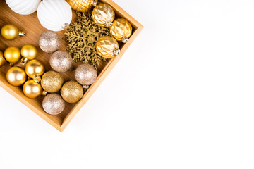 Collection of Christmas decorations isolated on white background.