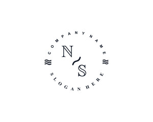 Initial NS vintage logo template	