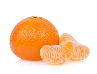 tangerine segments isolated on white background