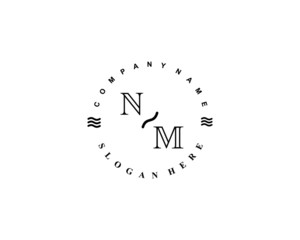 Initial NM vintage logo template	