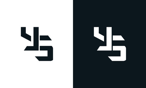 Minimalist abstract letter YS logo. This logo icon incorporate with two abstract shape in the creative process.