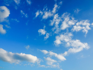 Naklejka na ściany i meble Blue sky and various cloud formations background.