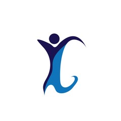 Creative People Care Concept Logo Design Template