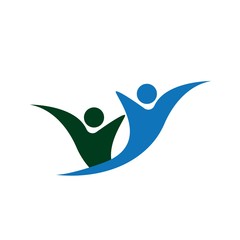 Creative People Care Concept Logo Design Template