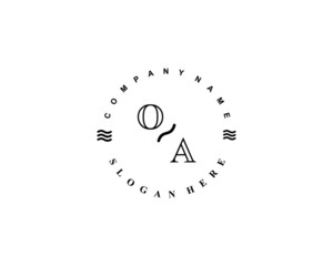 Initial OA vintage logo template	