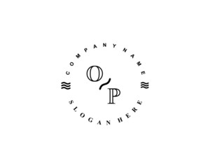 Initial OP vintage logo template	