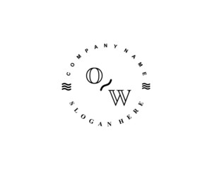 Initial OW vintage logo template	