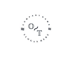 Initial OT vintage logo template	