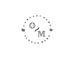 Initial OM vintage logo template	