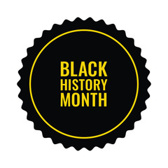 Black history month banner badge vector