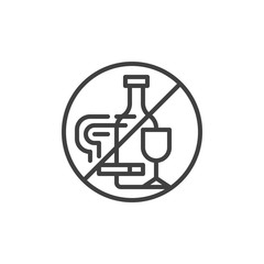 Do not smoking and drink line icon. linear style sign for mobile concept and web design. No alcohol and cigarettes outline vector icon. Healthcare symbol, logo illustration. Vector graphics