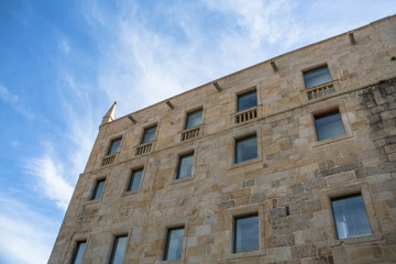 View at the lateral facade of the Grao Vasco Museum, Souto Moura restoration project architectural...