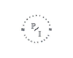 Initial PI vintage logo template	