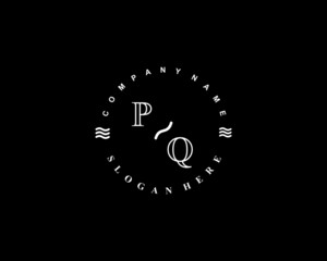 Initial PQ vintage logo template	
