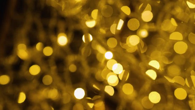 Backward shot of beautiful christmas lights at night