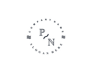 Initial PN vintage logo template	
