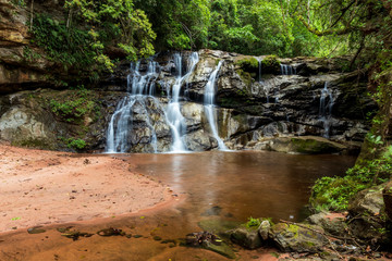 Obraz premium Waterfall in forest at Amboro national parc. Bolivia.