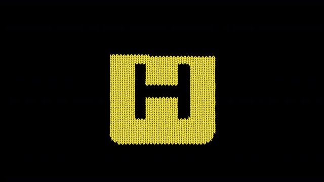 Symbol h square is knitted from a woolen thread. Knit like a sweater