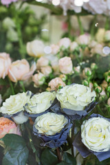 Beautiful white and black roses