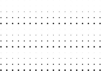 Abstract halftone dotted background. Monochrome futuristic grunge pattern, stars.  Vector modern optical pop art texture for posters, site, postcard, cover, labels, vintage sticker, mock-up layout.