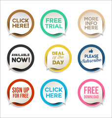 Fototapeta premium Collection of colorful promo stickers and badges