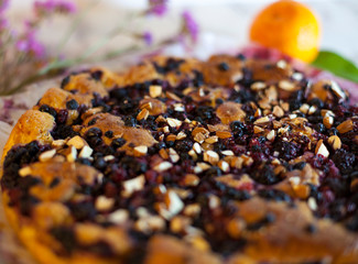 Forest fruit pie. Healthy food. vitamins