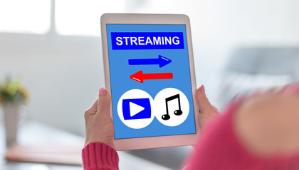 Streaming concept on a tablet