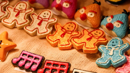 Decorating traditional gingerbread cookies with royal icing for Christmas, Pekalongan Indonesia, November, 23, 2019 
