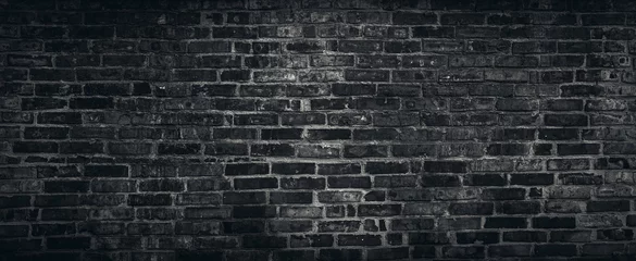 Door stickers Brick wall Rough black brick wall texture background