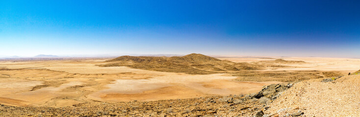 Fototapeta na wymiar Panorama of the barren moonscape Namib desert, Naukluft Park, Namibia, Africa