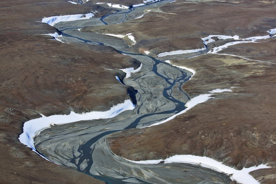 Tundra Landscape In Summer, Taymyr Peninsula, Aerial View