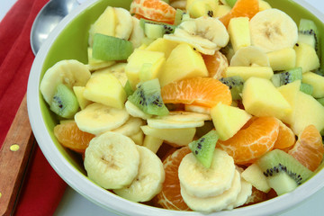 fresh fruit salad in a dish