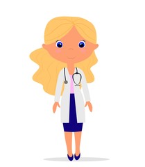vector illustration girl doctor