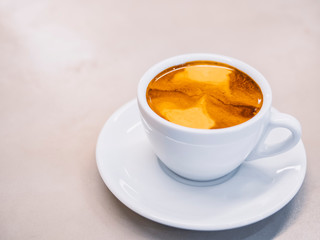 Coffee cup on table Crema coffee Cafe restaurant