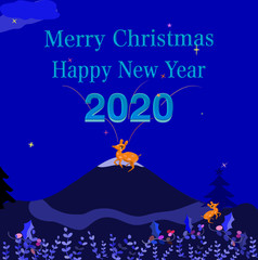 Merry Christmas & Happy New Year 2020 Illustration Vector Graphic Design Pattern