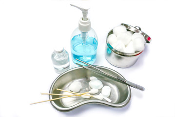 Medical equipment of Wound healing isolate on white background.