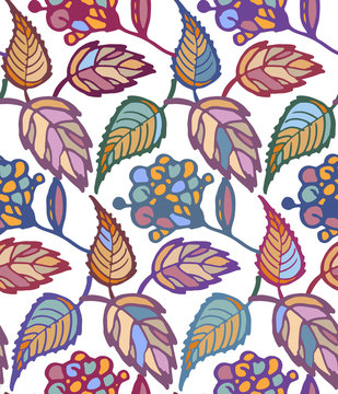 Cute autumn hand drawn doodle pattern background texture wallpaper fabric © jane55