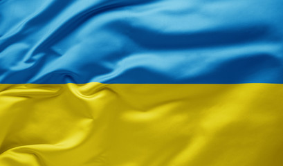 Waving national flag of Ukraine