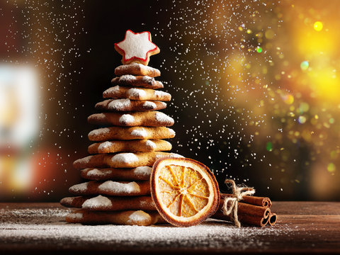 Homemade Gingerbread cookies Christmas Trees