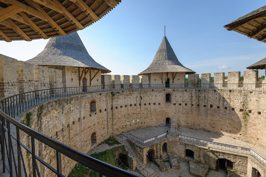 Inner space of medieval fortress in Soroca, Republic of Moldova