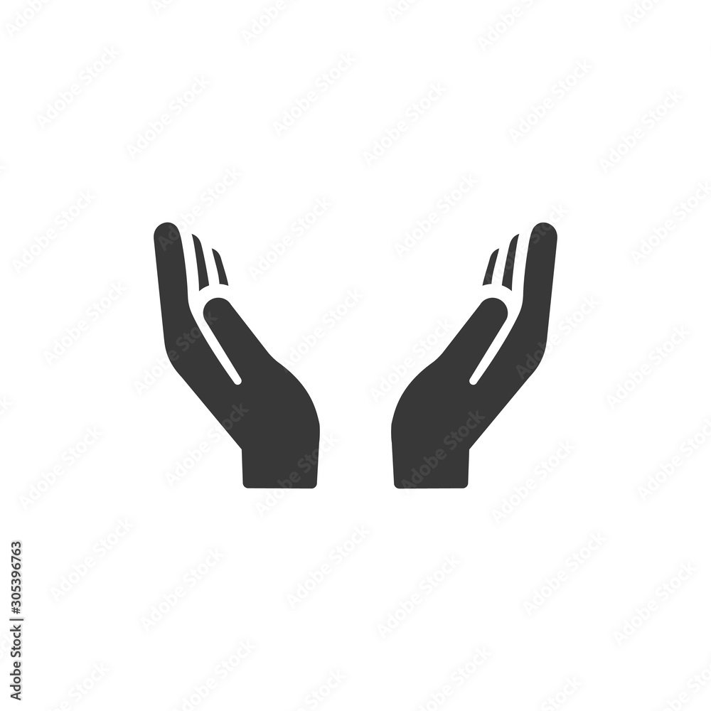 Wall mural protect hands icon vector. flat design style. stock vector illustration isolated on white background - Wall murals
