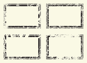 Set of templates of rectangle retro vintage grunge frames for greetings, promotion and price. Vector elements with scratched effect  for posters, sites, web, shops, websites, labels, design.