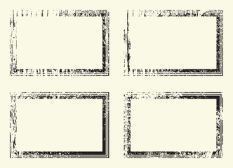 Set of templates of rectangle retro vintage grunge frames for greetings, promotion and price. Vector elements with scratched effect  for posters, sites, web, shops, websites, labels, design.