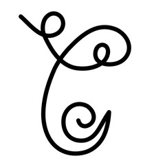 Fototapeta premium Black hand written monogram capital letter C on a white isolated background