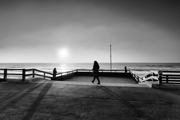 Fototapeta premium Lacanau seaside promenade