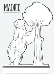 The Statue of the Bear and the Strawberry Tree stock illustration