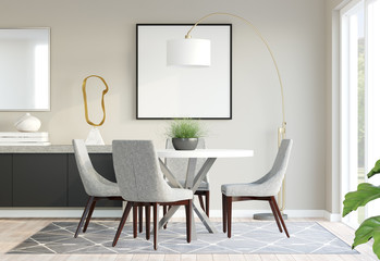 dining room with round table